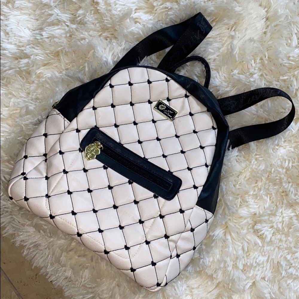 Black and white Betsy Johnson backpack